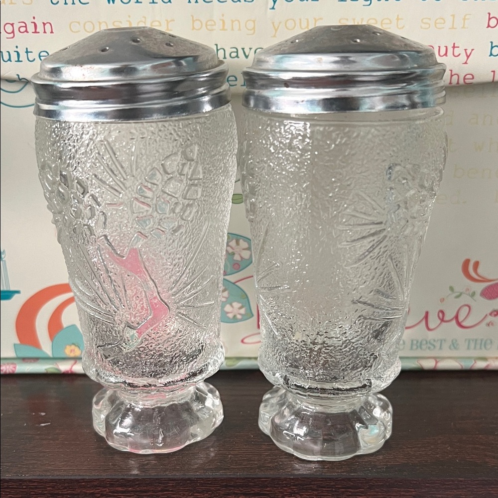 Premium Vintage Tiara Ponderosa Glass Salt and Pepper Shakers